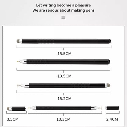 AT-32 3-in-1 Precision Sucker Capacitive Pen + Conductive Cloth Head + Handwriting Signature Pen Mobile Phone Touch Screen Pen with 2 Pen Head(Silver) - Stylus Pen by buy2fix | Online Shopping UK | buy2fix