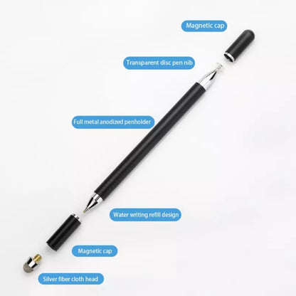 AT-32 3-in-1 Precision Sucker Capacitive Pen + Conductive Cloth Head + Handwriting Signature Pen Mobile Phone Touch Screen Pen with 2 Pen Head(Black) - Stylus Pen by buy2fix | Online Shopping UK | buy2fix