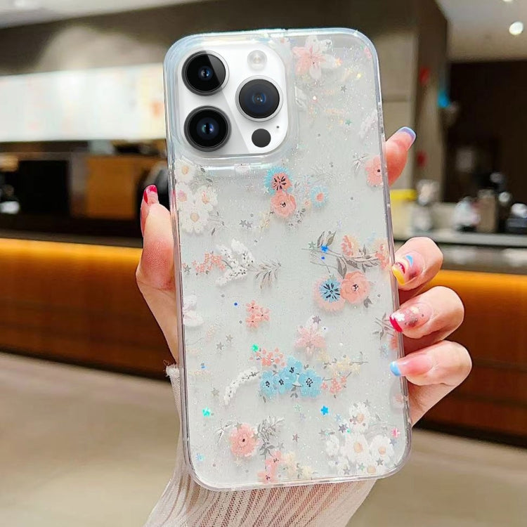 For iPhone 16 Pro Max Fresh Small Floral Epoxy TPU Phone Case(D01 Beautiful Bouquet) - iPhone 16 Pro Max Cases by buy2fix | Online Shopping UK | buy2fix