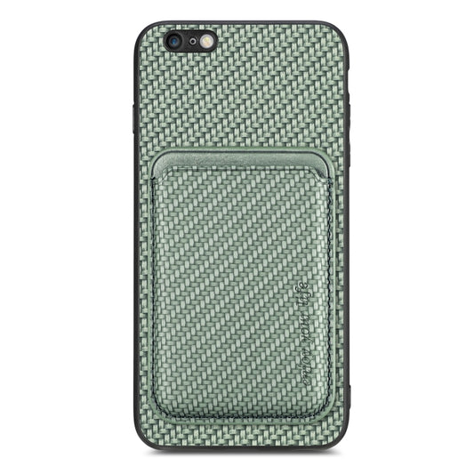 For iPhone 6 Plus / 6S Plus Carbon Fiber Leather Card Magsafe Magnetic Phone Case(Green) - More iPhone Cases by buy2fix | Online Shopping UK | buy2fix