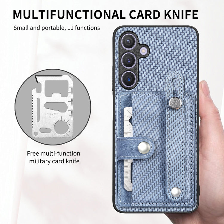 For Samsung Galaxy S25+ 5G Wristband Kickstand Wallet Back Phone Case with Tool Knife(Black) - Galaxy S25+ 5G Cases by buy2fix | Online Shopping UK | buy2fix