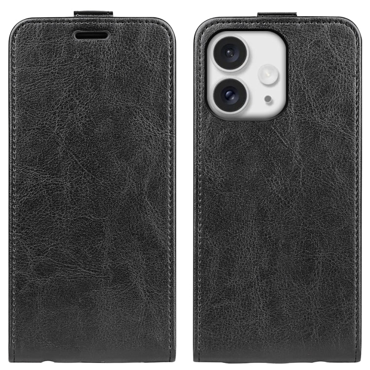 For iPhone 16 Pro Max R64 Texture Single Vertical Flip Leather Phone Case(Black) - iPhone 16 Pro Max Cases by buy2fix | Online Shopping UK | buy2fix