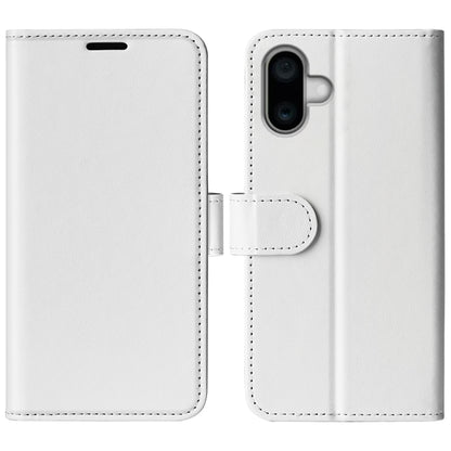 For iPhone 16 Plus R64 Texture Horizontal Flip Leather Phone Case(White) - iPhone 16 Plus Cases by buy2fix | Online Shopping UK | buy2fix