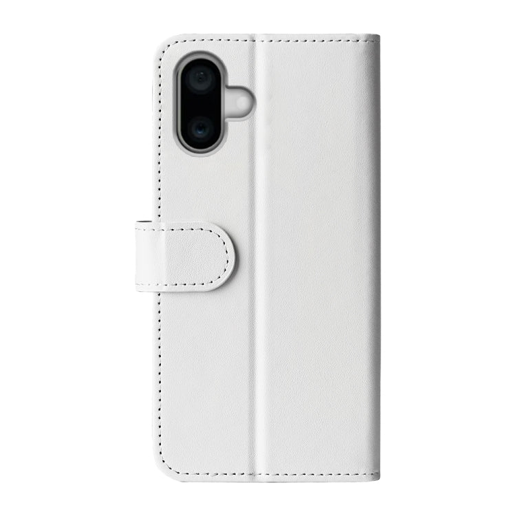 For iPhone 16 Plus R64 Texture Horizontal Flip Leather Phone Case(White) - iPhone 16 Plus Cases by buy2fix | Online Shopping UK | buy2fix