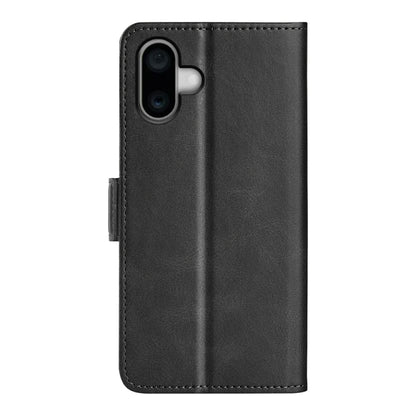 For iPhone 16 Plus Dual-side Magnetic Buckle Horizontal Flip Leather Phone Case(Black) - iPhone 16 Plus Cases by buy2fix | Online Shopping UK | buy2fix