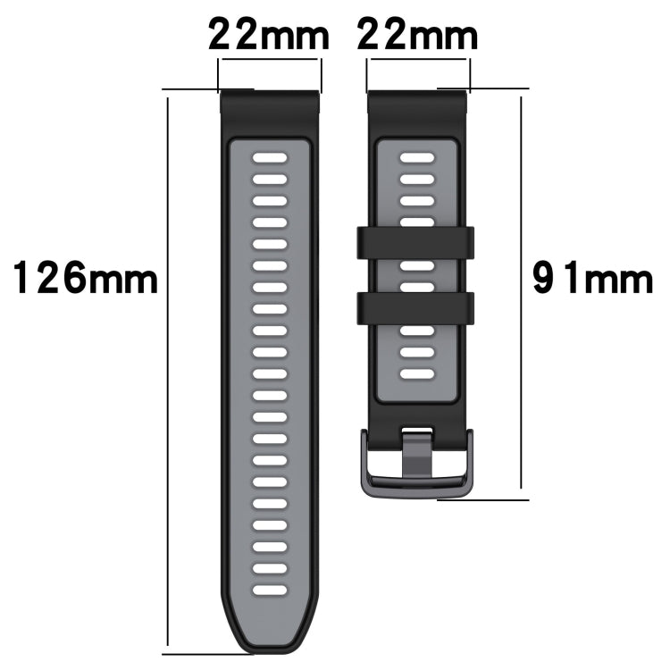 For Garmin Instinct 2 Solar Sports Two-Color Silicone Watch Band(Grey+Yellow) - Watch Bands by buy2fix | Online Shopping UK | buy2fix