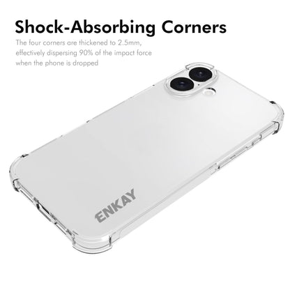 For iPhone 16 ENKAY Hat-Prince Transparent TPU Shockproof Phone Case - iPhone 16 Cases by ENKAY | Online Shopping UK | buy2fix