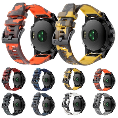 For Garmin Tactix Delta 26mm Camouflage Silicone Watch Band(Camouflage Orange) - Watch Bands by buy2fix | Online Shopping UK | buy2fix