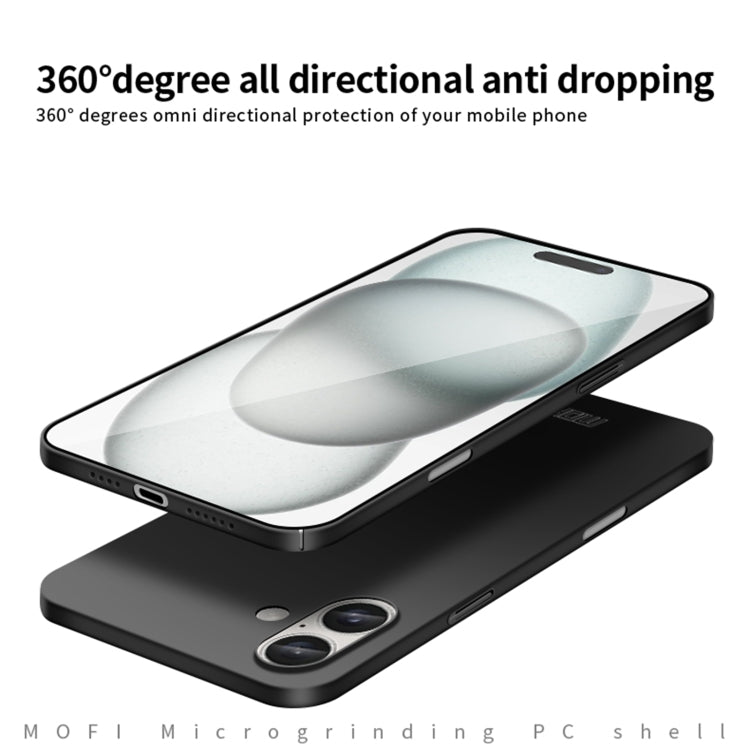 For iPhone 16 Plus MOFI Frosted PC Ultra-thin Hard Phone Case(Black) - iPhone 16 Plus Cases by MOFI | Online Shopping UK | buy2fix