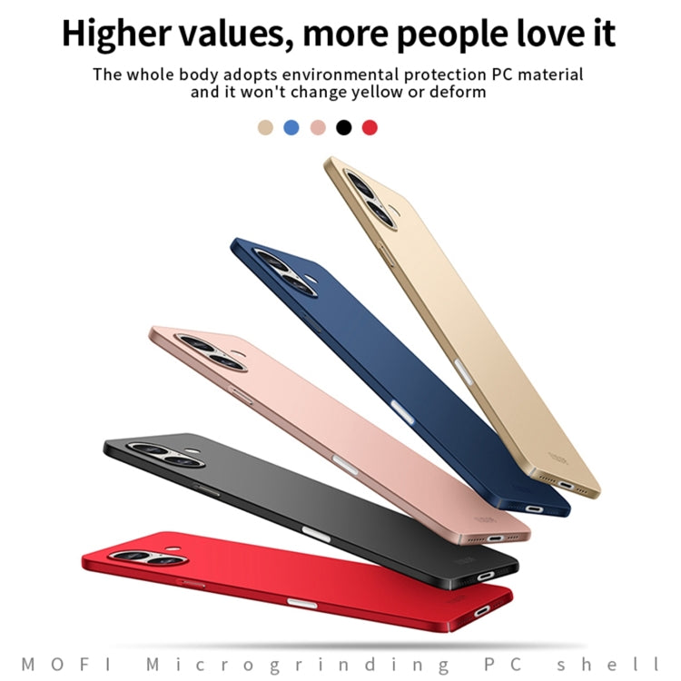 For iPhone 16 Plus MOFI Frosted PC Ultra-thin Hard Phone Case(Blue) - iPhone 16 Plus Cases by MOFI | Online Shopping UK | buy2fix