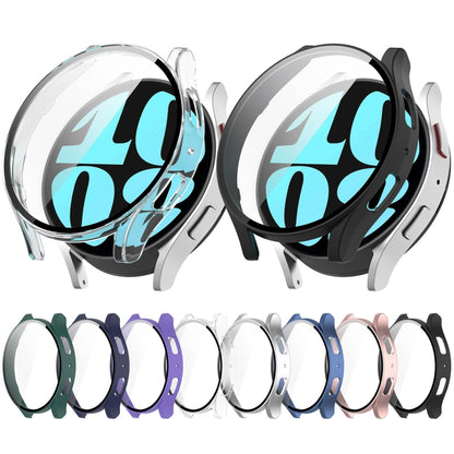 For Samsung Galaxy Watch6 44mm PC + Tempered Film Integrated Watch Protective Case(Transparent) - Watch Cases by buy2fix | Online Shopping UK | buy2fix