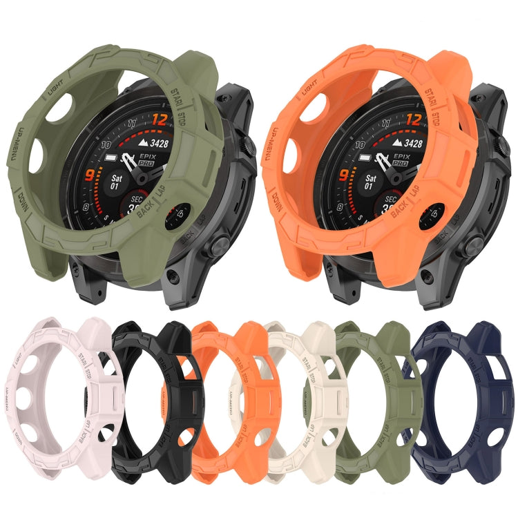 For Garmin Epix Pro / Epix Pro Gen 2 42mm / Fenix 7S / 7S Pro Armored TPU Half Wrapped Watch Protective Case(Green) - Watch Cases by buy2fix | Online Shopping UK | buy2fix