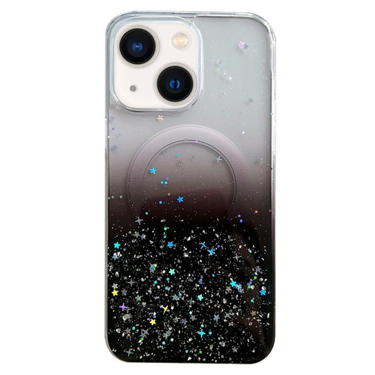 For iPhone 13 MagSafe Glitter Hybrid Clear TPU Phone Case(Black) - iPhone 13 Cases by buy2fix | Online Shopping UK | buy2fix