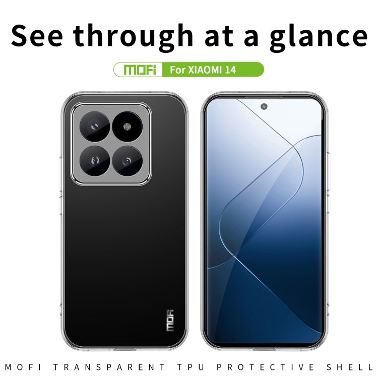 For Xiaomi 14 MOFI Ming Series Ultra-thin TPU Phone Case(Transparent) - 14 Cases by MOFI | Online Shopping UK | buy2fix