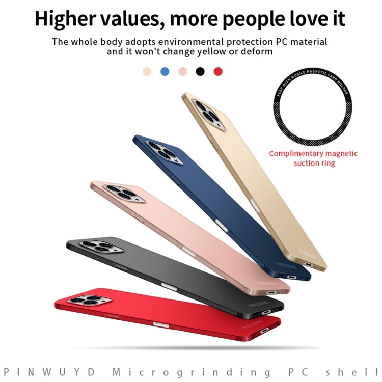 For iPhone 16 Pro Max PINWUYO Micro-Frosted PC Ultra-thin Hard Phone Case with Magsafe Magnetic Ring(Rose Gold) - iPhone 16 Pro Max Cases by PINWUYO | Online Shopping UK | buy2fix