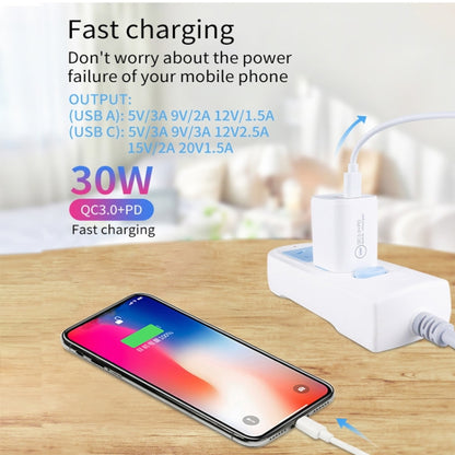 PD30W USB-C / Type-C + QC3.0 USB Dual Port Charger, AU Plug - USB Charger by buy2fix | Online Shopping UK | buy2fix