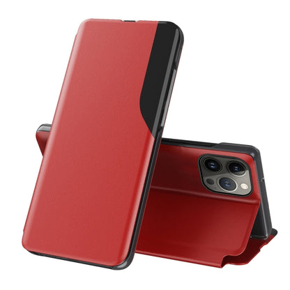 For iPhone 16 Pro Max Side Display Flip Leather Phone Case(Red) - More iPhone Cases by buy2fix | Online Shopping UK | buy2fix