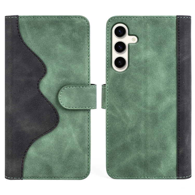 For Samsung Galaxy S24+ 5G Stitching Horizontal Flip Leather Phone Case(Green) - Galaxy S24+ 5G Cases by buy2fix | Online Shopping UK | buy2fix