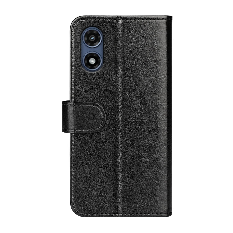 For Motorola Moto G Play 2024 R64 Texture Horizontal Flip Leather Phone Case(Black) - Motorola Cases by buy2fix | Online Shopping UK | buy2fix