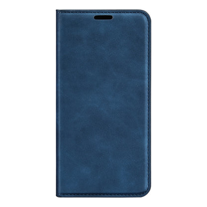 For Motorola Moto G Play 2024 Retro-skin Magnetic Suction Leather Phone Case(Dark Blue) - Motorola Cases by buy2fix | Online Shopping UK | buy2fix