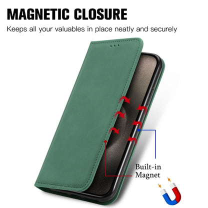 For iPhone 16 Pro Max Retro Skin Feel Magnetic Flip Leather Phone Case(Green) - iPhone 16 Pro Max Cases by buy2fix | Online Shopping UK | buy2fix