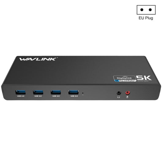 Wavlink UG69DK1 5K Type-C Dual Display USB 3.0 Video Gigabit Ethernet HDMI Docking Station, Plug:EU Plug -  by WAVLINK | Online Shopping UK | buy2fix