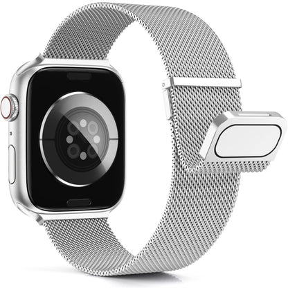 For Apple Watch Ultra 49mm Milan Double Magnetic Steel Mesh Watch Band(Silver) - Watch Bands by buy2fix | Online Shopping UK | buy2fix