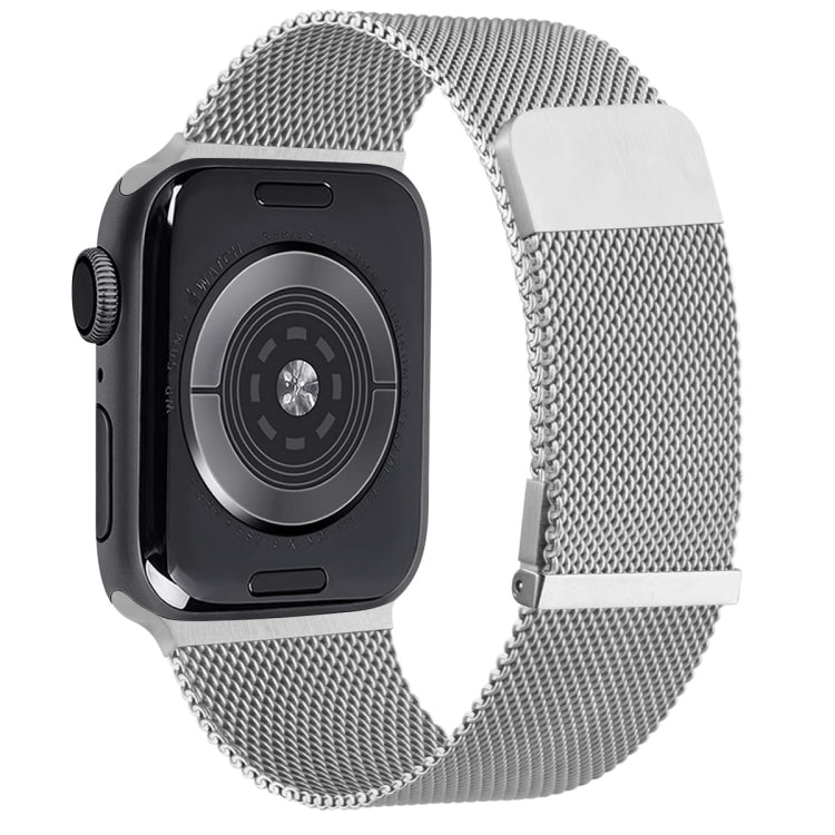 For Apple Watch 2 38mm Milan Double Magnetic Steel Mesh Watch Band(Silver) - Watch Bands by buy2fix | Online Shopping UK | buy2fix