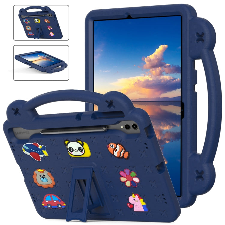 For Samsung Galaxy Tab S9 FE+ 12.4 X610N Handle Kickstand Children EVA Shockproof Tablet Case(Navy Blue) - Galaxy Tab S9 FE+ by buy2fix | Online Shopping UK | buy2fix