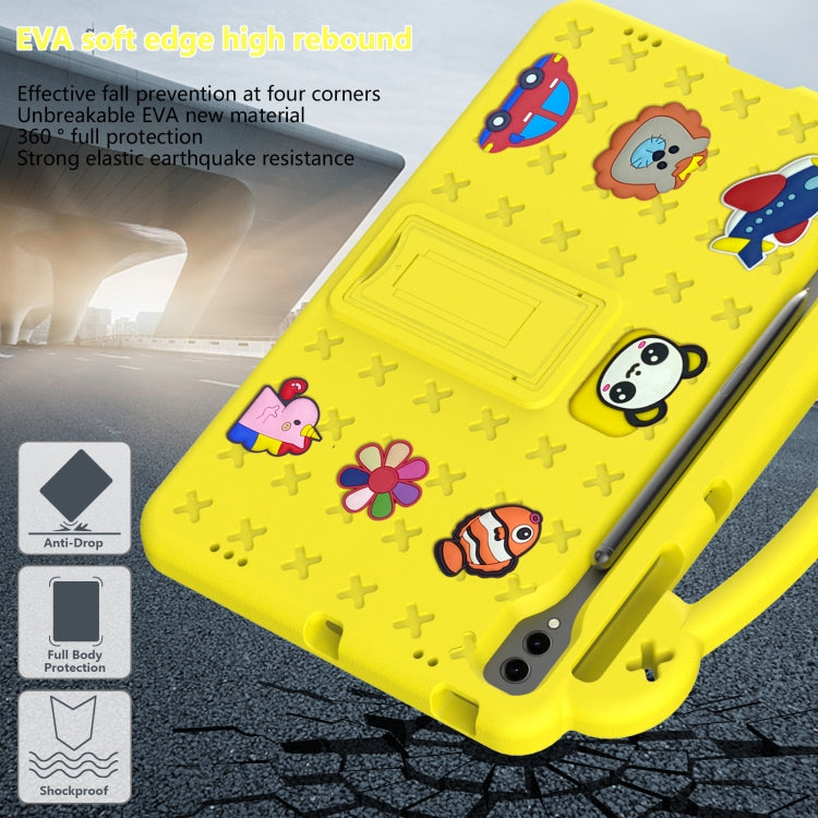 For Samsung Galaxy Tab S10+12.4 X820 Handle Kickstand Children EVA Shockproof Tablet Case(Yellow) - Tab S10+ Cases by buy2fix | Online Shopping UK | buy2fix