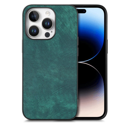 For iPhone 16 Pro Vintage Leather PC Back Cover Phone Case(Green) - iPhone 16 Pro Cases by buy2fix | Online Shopping UK | buy2fix