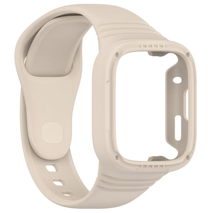 For Redmi Watch 3 Integrated Fully Enclosed Silicone Watch Band(Ivory White) - Watch Bands by buy2fix | Online Shopping UK | buy2fix