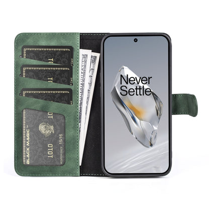 For OnePlus 12 Stitching Horizontal Flip Leather Phone Case(Green) - OnePlus Cases by buy2fix | Online Shopping UK | buy2fix