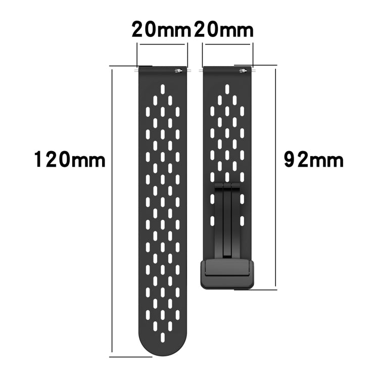 For Amazfit GTS 3 20mm Folding Magnetic Clasp Silicone Watch Band(Light Blue) - Watch Bands by buy2fix | Online Shopping UK | buy2fix