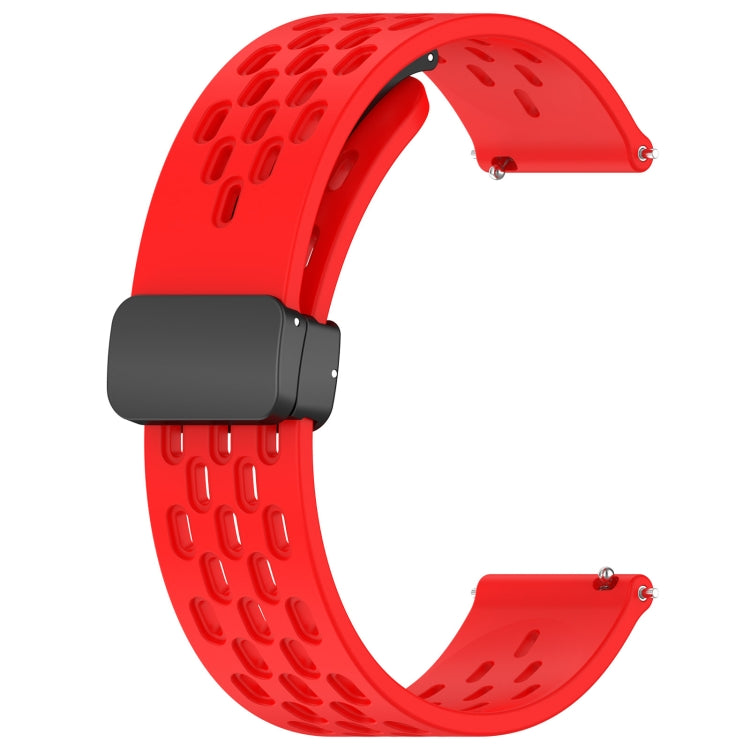 For Huawei Watch 3 22mm Folding Magnetic Clasp Silicone Watch Band(Red) - Watch Bands by buy2fix | Online Shopping UK | buy2fix