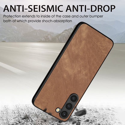 For Samsung Galaxy S22 5G Vintage Leather PC Back Cover Phone Case(Brown) - Galaxy S22 5G Cases by buy2fix | Online Shopping UK | buy2fix