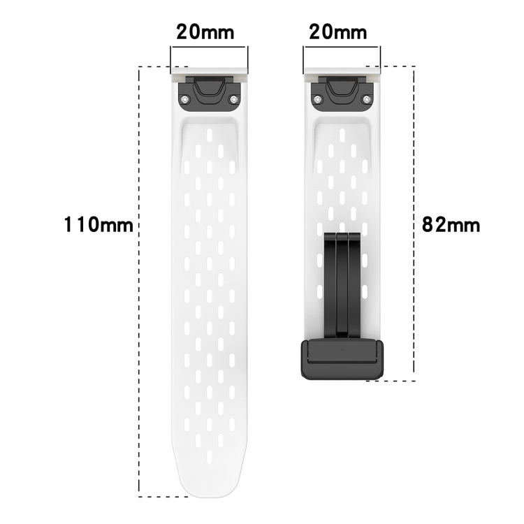 For Garmin Fenix 5S 20mm Folding Buckle Hole Silicone Watch Band(White) - Watch Bands by buy2fix | Online Shopping UK | buy2fix