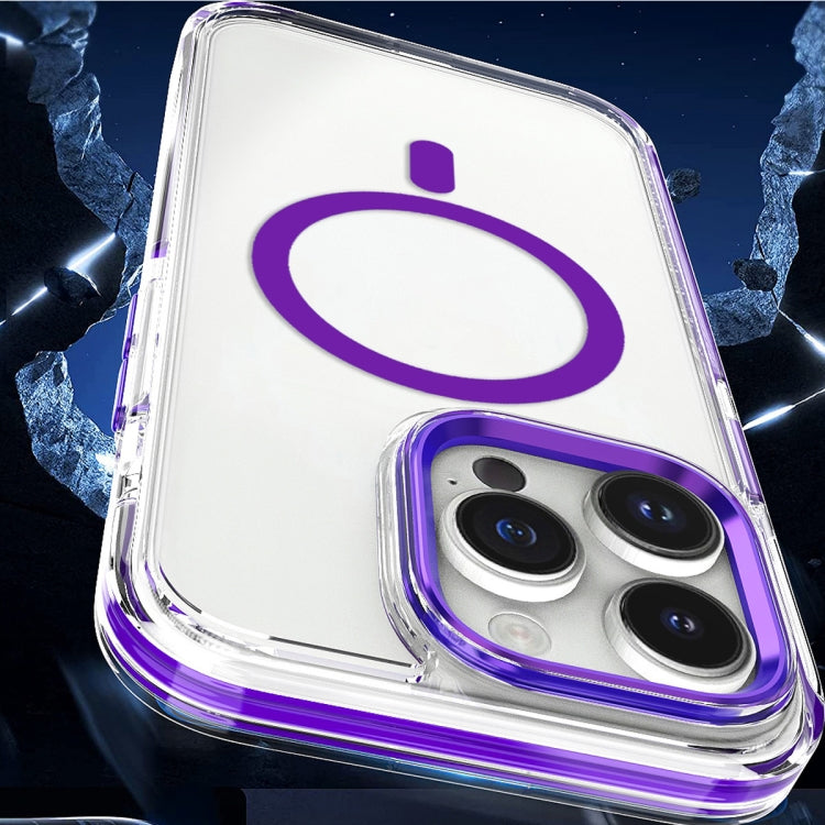 For iPhone 14 Pro Dual-color MagSafe TPU Hybrid Clear PC Shockproof Phone Case(White) - iPhone 14 Pro Cases by buy2fix | Online Shopping UK | buy2fix