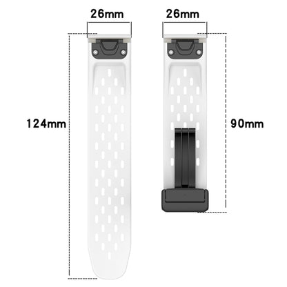 For Garmin D2 Bravo / Quaitx 3 Quick Release Holes Magnetic Buckle Silicone Watch Band(White) - Watch Bands by buy2fix | Online Shopping UK | buy2fix