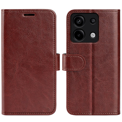 For Xiaomi Redmi Note 13 Pro R64 Texture Horizontal Flip Leather Phone Case(Brown) - Note 13 Pro Cases by buy2fix | Online Shopping UK | buy2fix