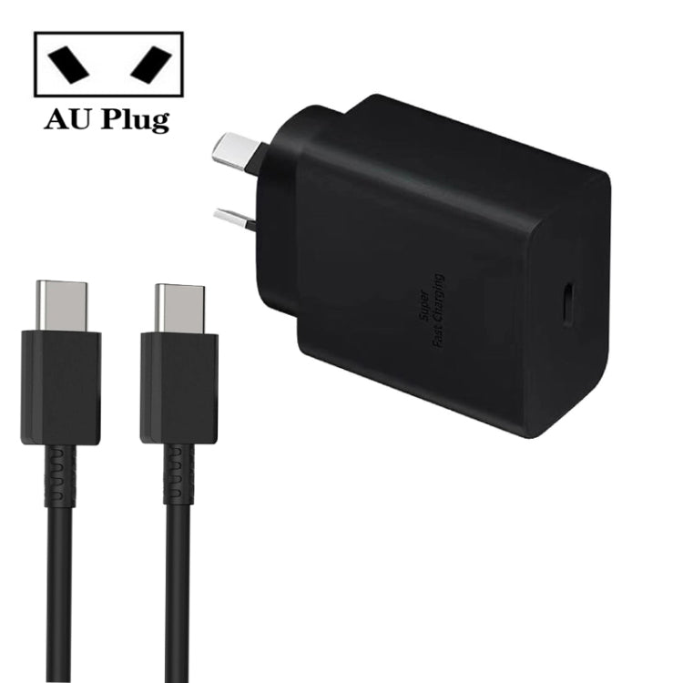 M135 PPS / PD 45W USB-C / Type-C Port Fast Charger with 5A Type-C to Type-C Cable, AU Plug(Black) - USB Charger by buy2fix | Online Shopping UK | buy2fix