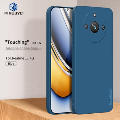 For Realme 11 4G PINWUYO Sense Series Liquid Silicone TPU Phone Case(Blue) - Realme Cases by PINWUYO | Online Shopping UK | buy2fix