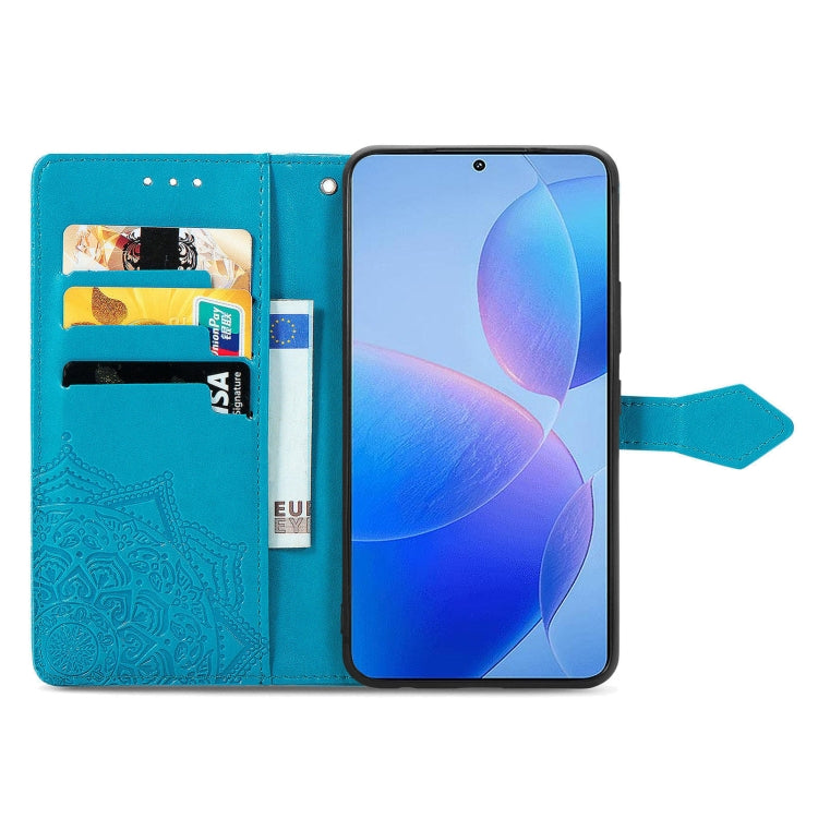 For Xiaomi Redmi K70 Pro Mandala Flower Embossed Leather Phone Case(Blue) - K70 Pro Cases by buy2fix | Online Shopping UK | buy2fix