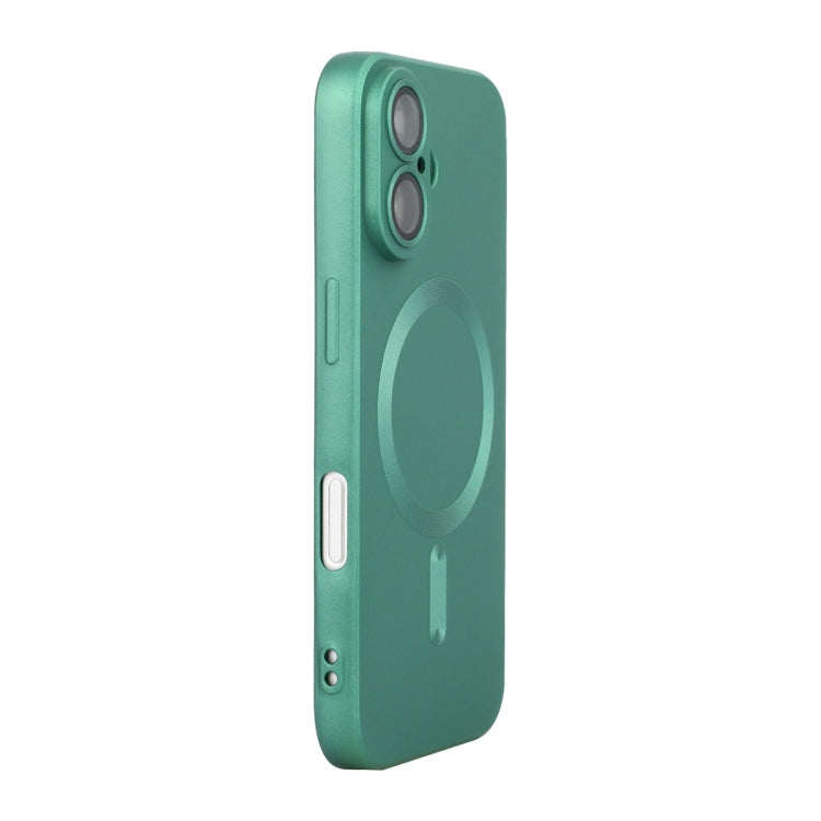 For iPhone 16 Plus ENKAY MagSafe Matte TPU Phone Case with Lens Film(Green) - iPhone 16 Plus Cases by ENKAY | Online Shopping UK | buy2fix