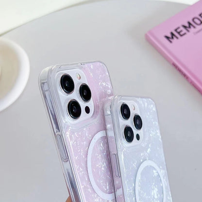 For iPhone 12 Pro Max Shell Texture MagSafe TPU Phone Case(Dazzling) - iPhone 12 Pro Max Cases by buy2fix | Online Shopping UK | buy2fix