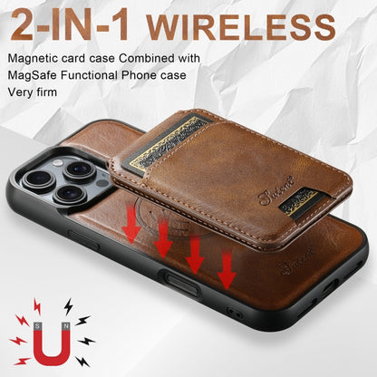 For iPhone 16 Pro Max Suteni H15 MagSafe Oil Eax Leather Detachable Wallet Back Phone Case(Brown) - iPhone 16 Pro Max Cases by Suteni | Online Shopping UK | buy2fix