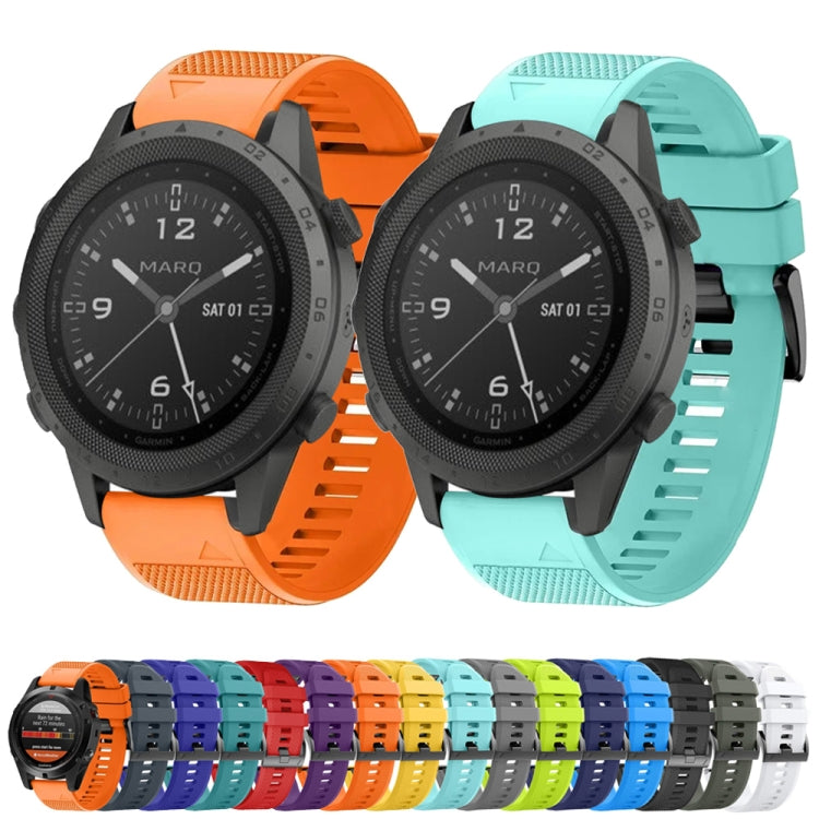 For Garmin Fenix 7 Sapphire Solar 22mm Quick Release Silicone Watch Band(Black) - Watch Bands by buy2fix | Online Shopping UK | buy2fix