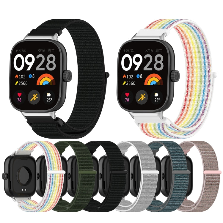 For Redmi Watch 4 Nylon Loop Metal Connector Watch Band(Black) - Watch Bands by buy2fix | Online Shopping UK | buy2fix