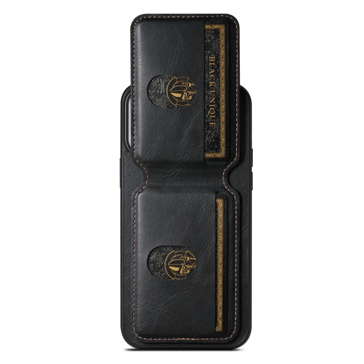 For iPhone 15 Pro Max Suteni H02 Leather Wallet Stand Back Phone Case(Black) - iPhone 15 Pro Max Cases by Suteni | Online Shopping UK | buy2fix