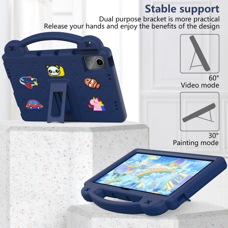 For Lenovo Tab M11 / Xiaoxin Pad 2024 Handle Kickstand Children EVA Shockproof Tablet Case(Navy Blue) - Lenovo by buy2fix | Online Shopping UK | buy2fix